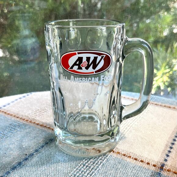 Vintage A&W Root Beer Glass Mug – 5.75” Tall All American Food Logo Stein - Picture 1 of 9